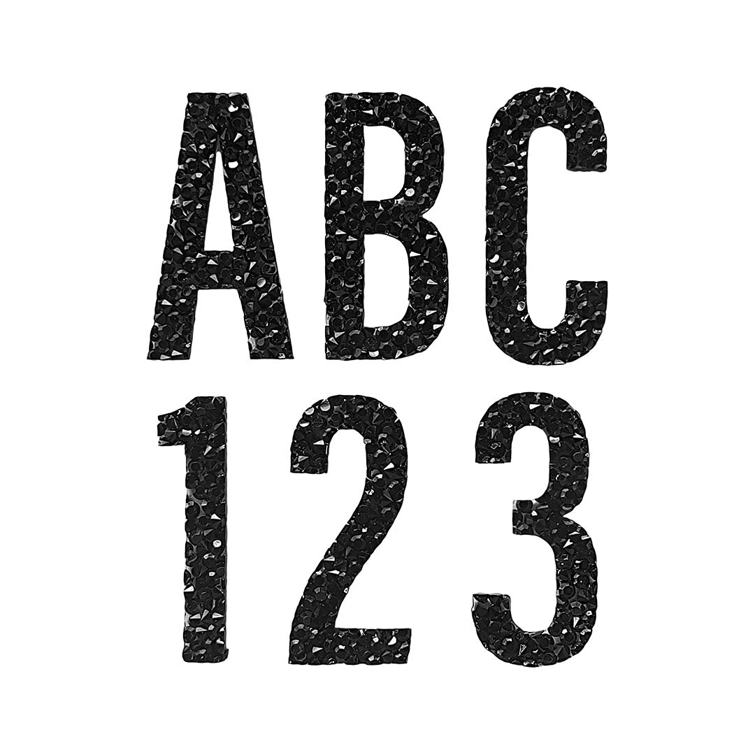 Decoración Letra o Número Negro Cristales BY DELUXE Chile