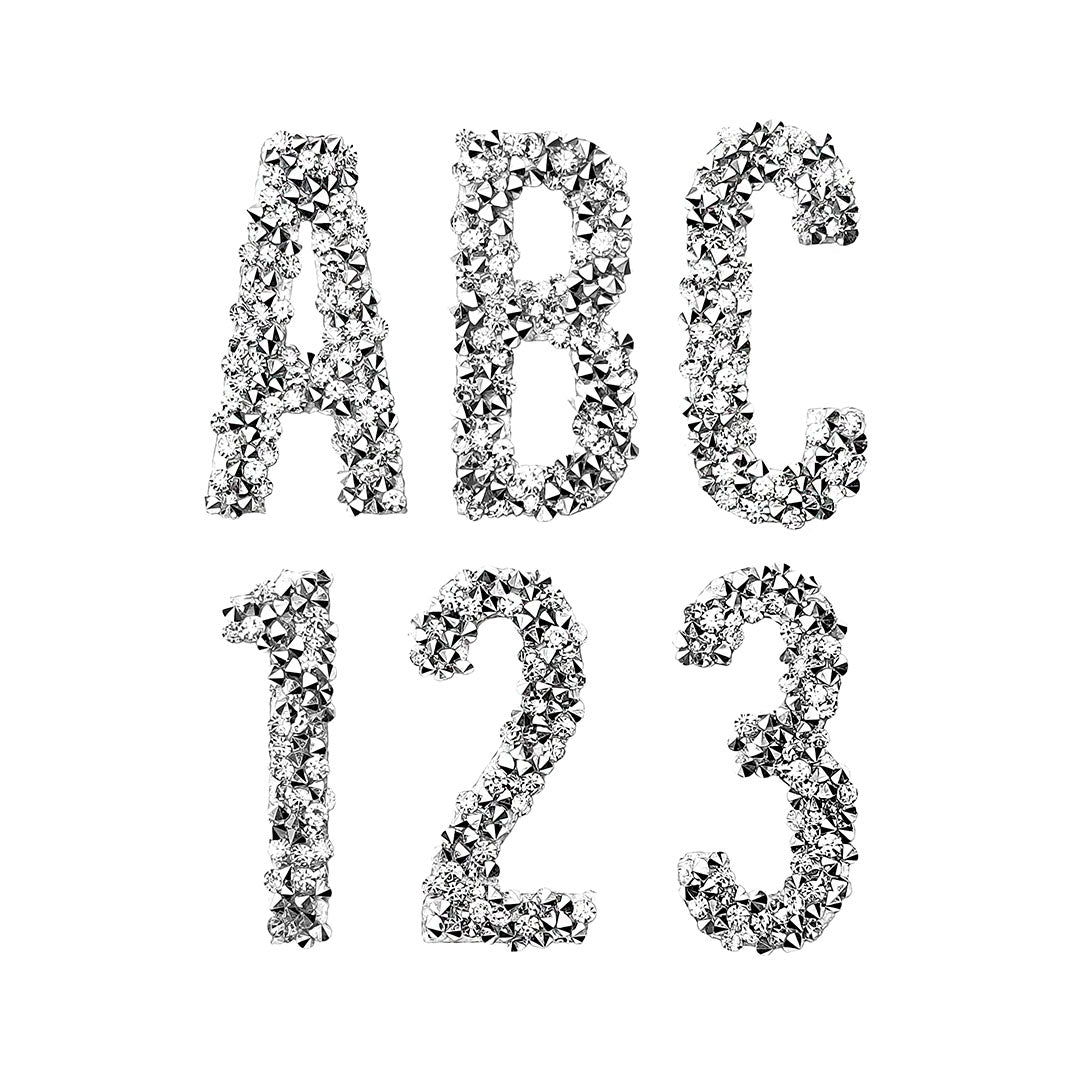 Decoración Letra o Número Plateado Cristales BY DELUXE Chile