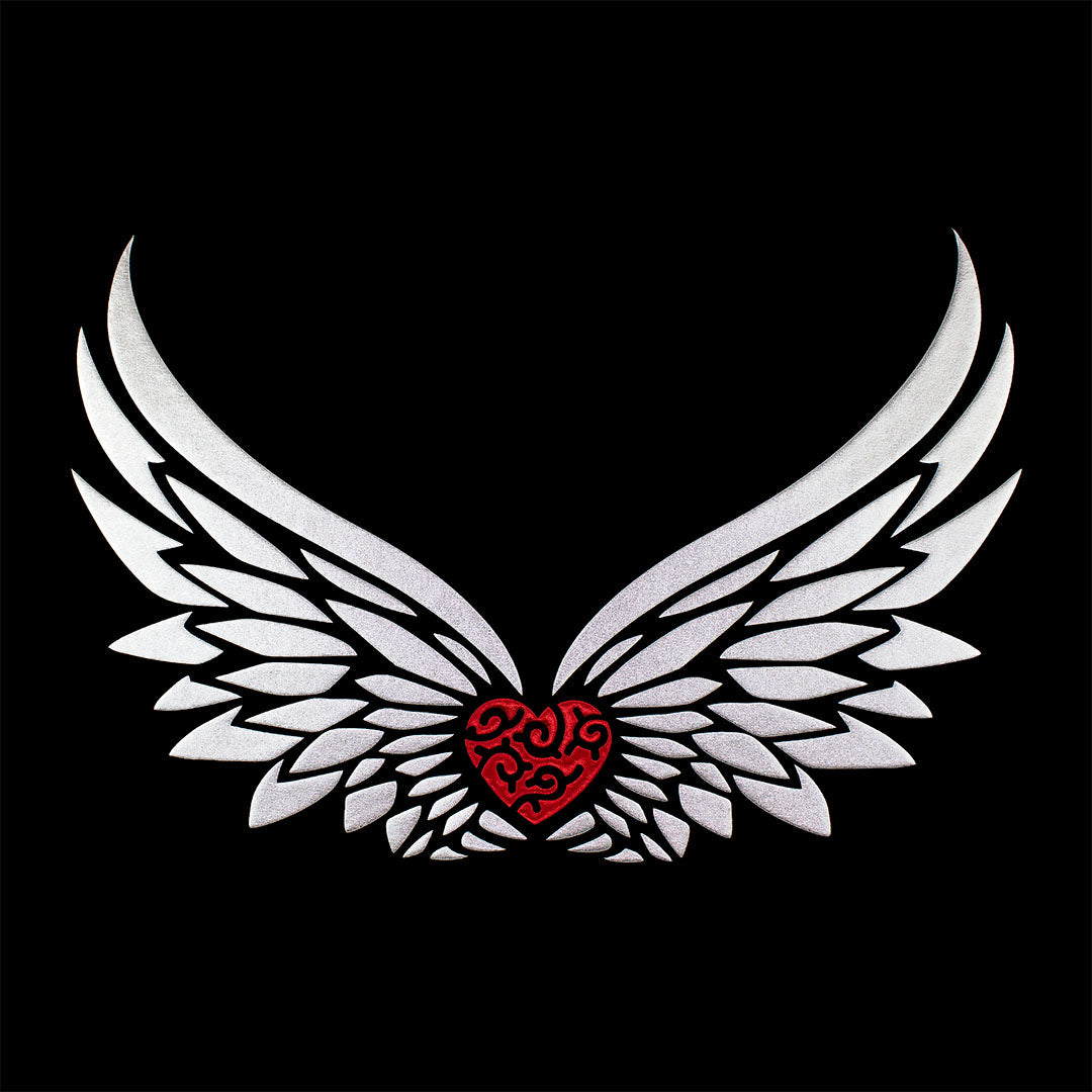 Aplique Alas Plateadas Corazón Laberinto Brillante 3D BY DELUXE Chile