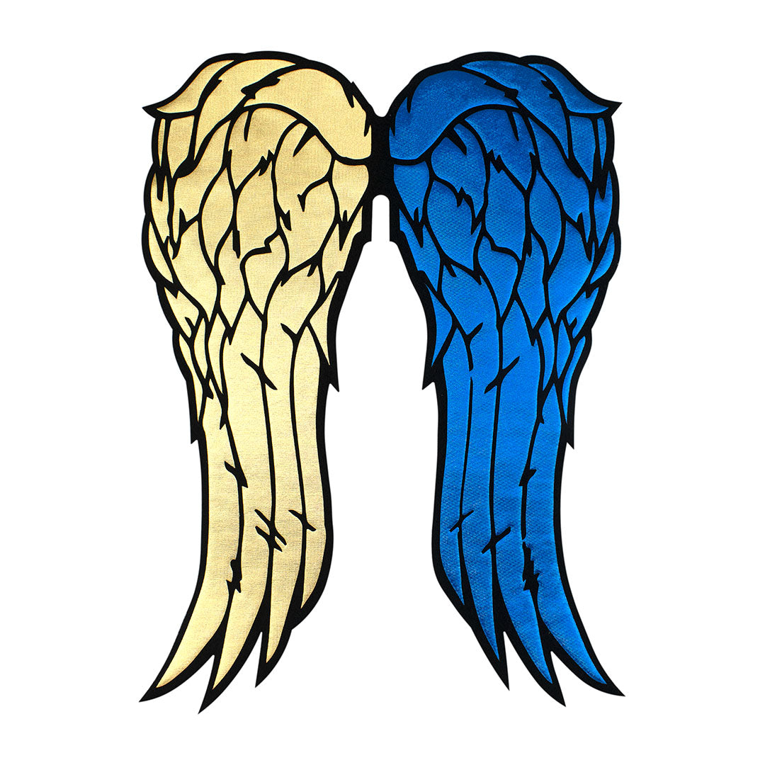 Parche Alas Daryl Dorado Azul Brillante 3D BY DELUXE Chile