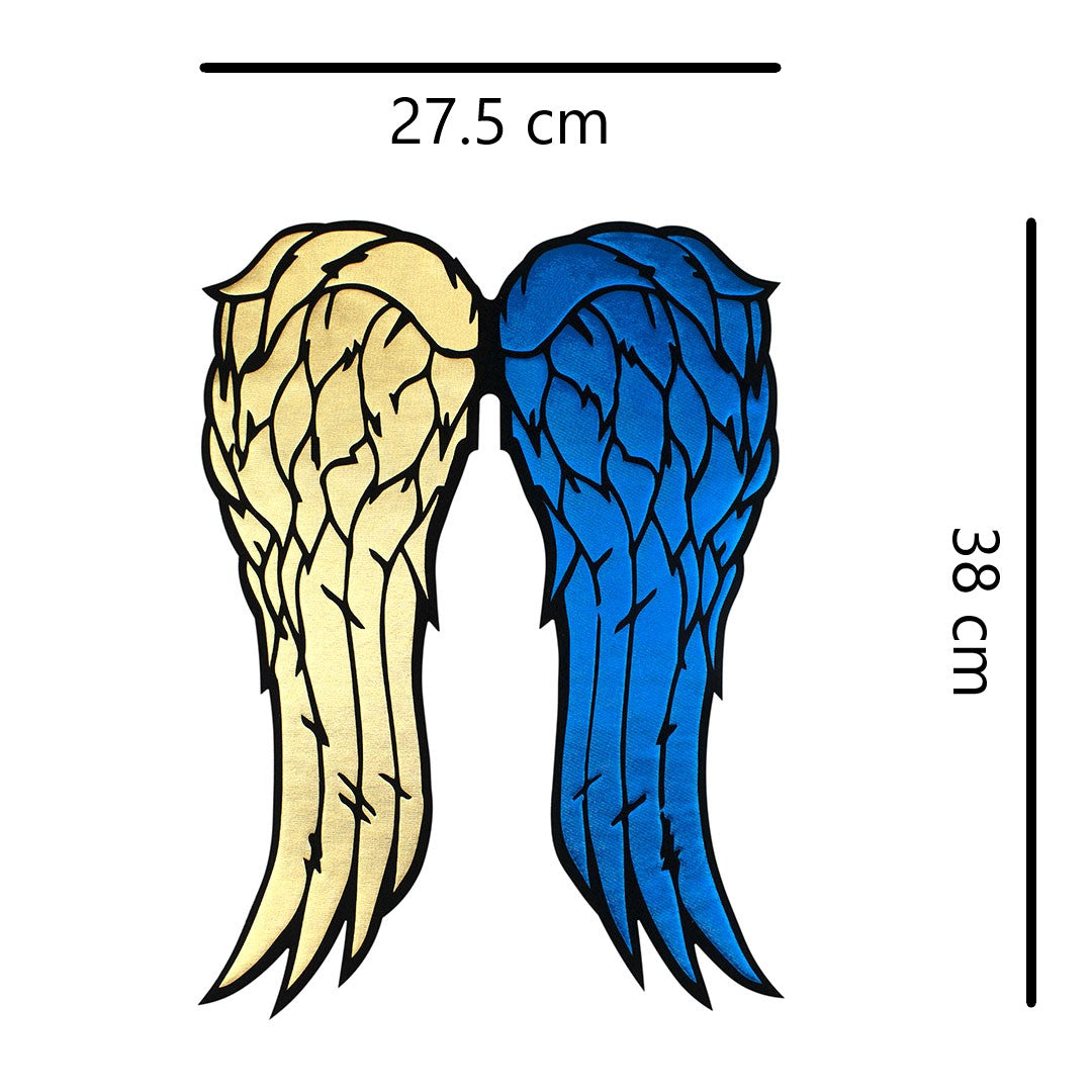 Parche Alas Daryl Dorado Azul Brillante 3D BY DELUXE Chile