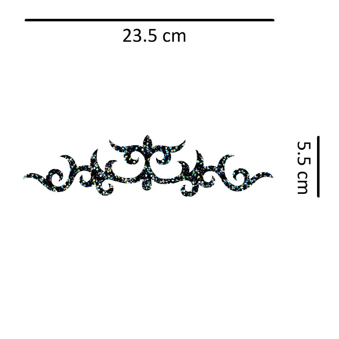Decoración Filigrana Tribal Negro Tornasol Cristales