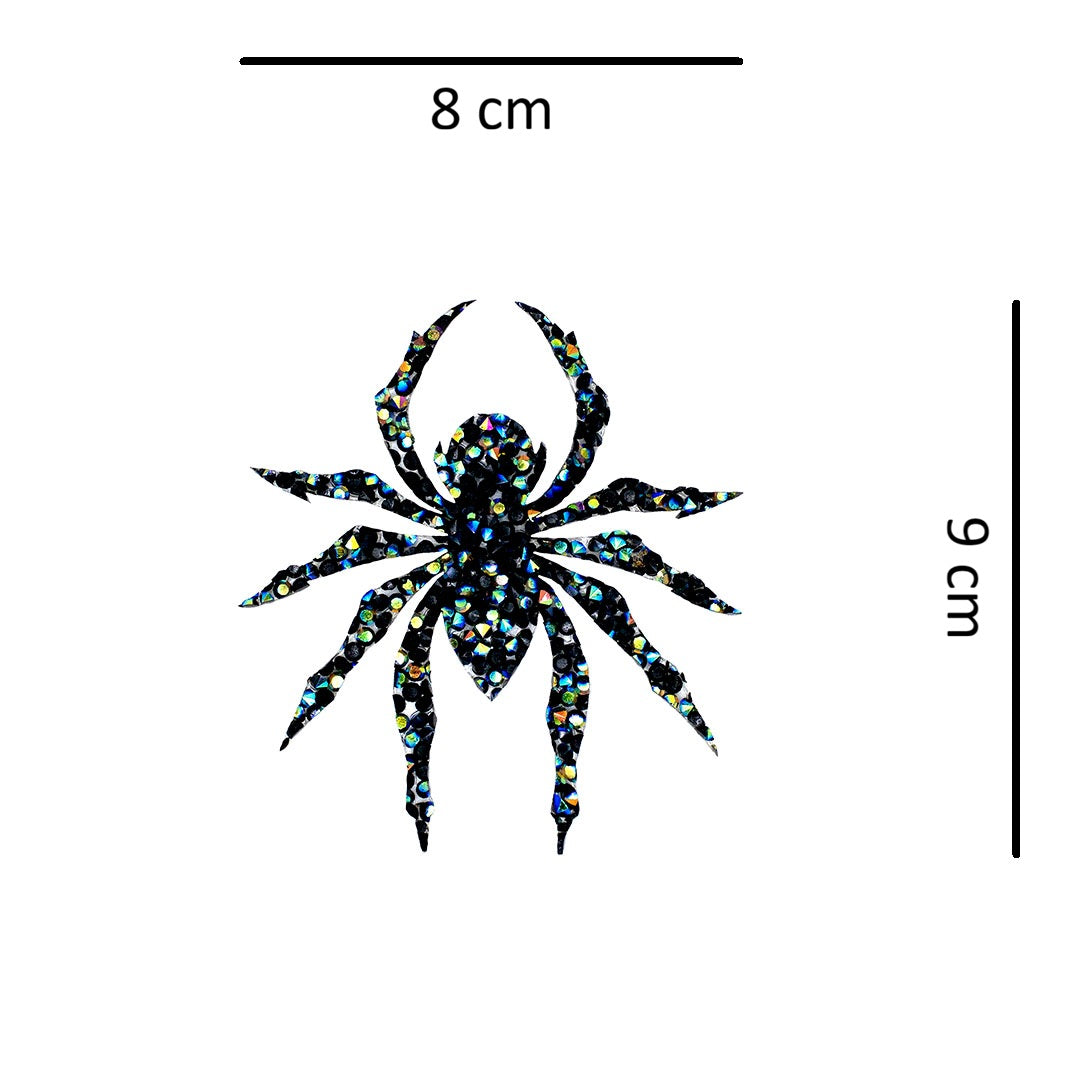 Decoración Araña Negra Tornasol Cristales