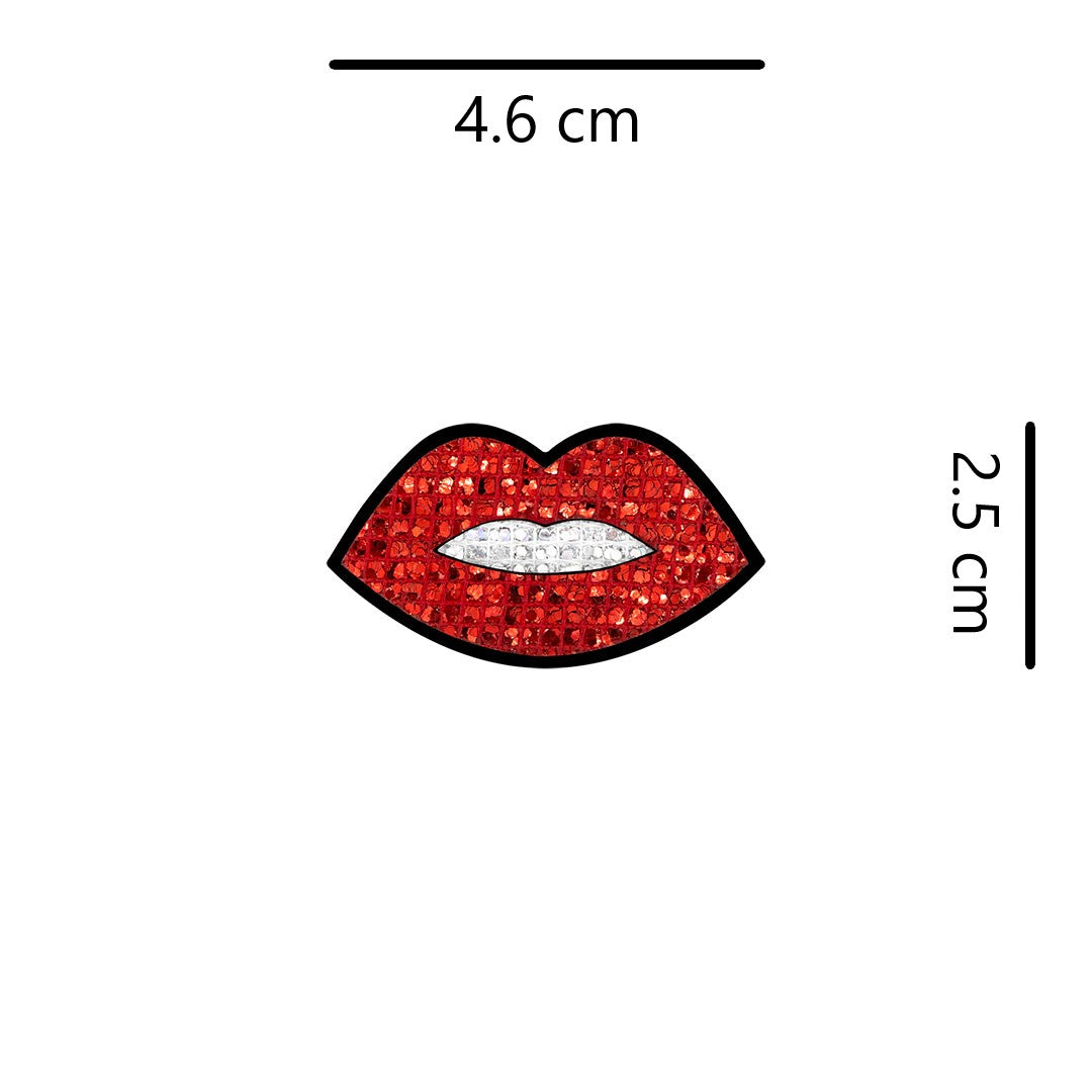 10 Unidades Parche Boca Miniatura Roja Microlentejuelas BY DELUXE Chile