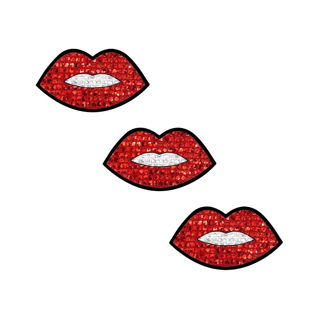 10 Unidades Parche Boca Miniatura Roja Microlentejuelas BY DELUXE Chile