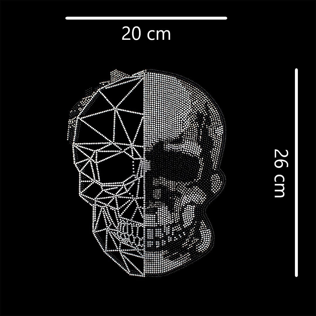 Aplique Calavera Cristal Strass BY DELUXE Chile