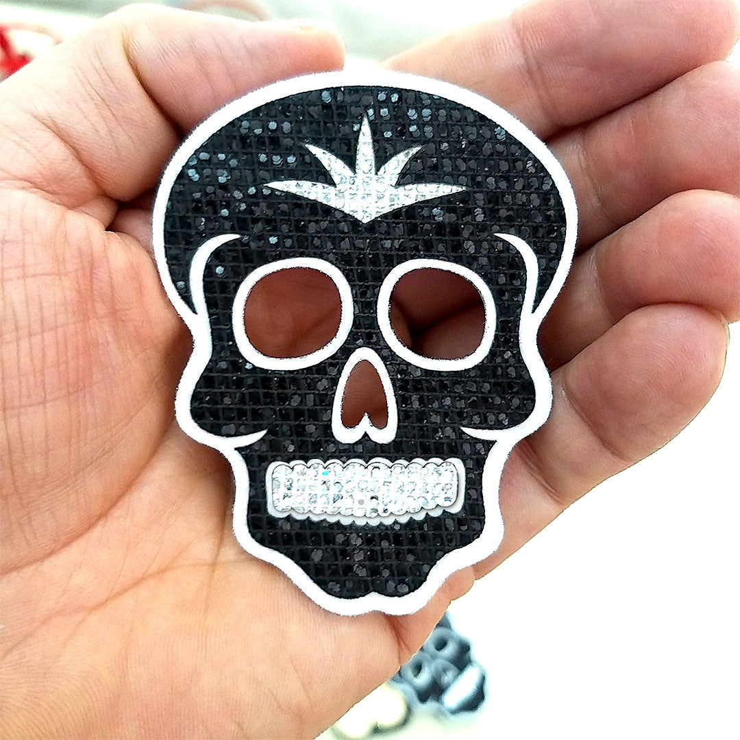 5 Unidades Parche Catrina Pequeña Negra Microlentejuelas BY DELUXE Chile