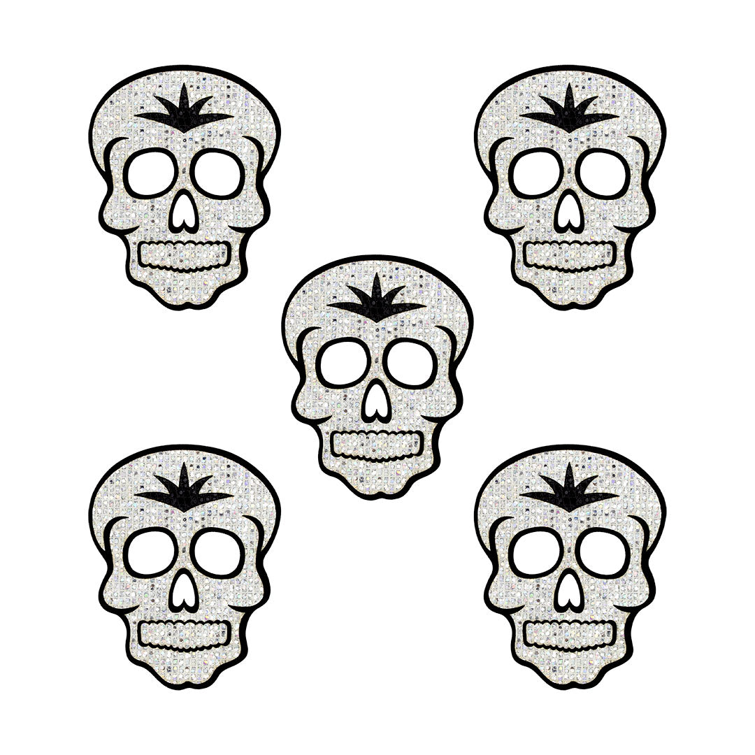 5 Unidades Parche Catrina Pequeña Plateada Microlentejuelas BY DELUXE Chile
