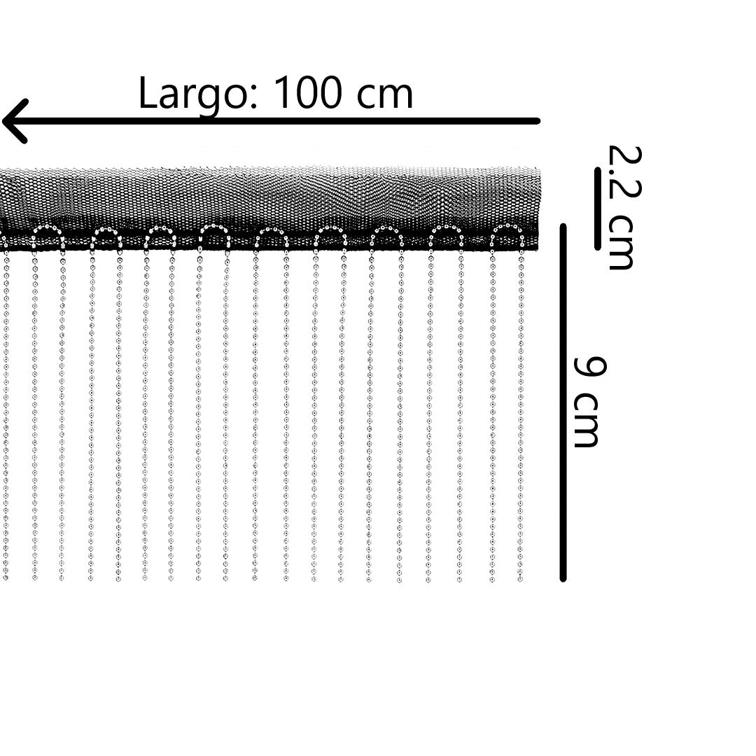 Cinta Negra 100 cm Cadenas 9 cm BY DELUXE Chile