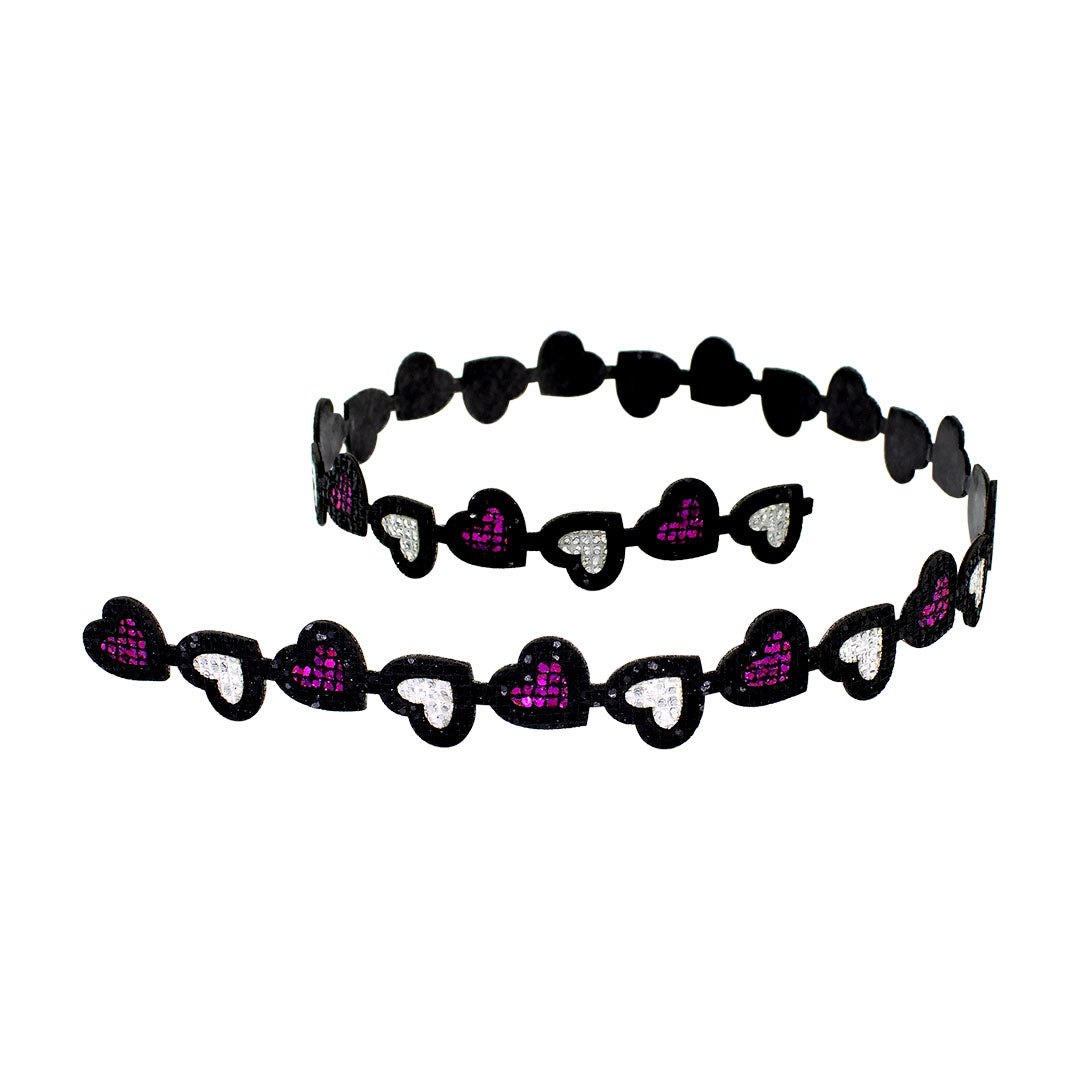 Cinta Corazones Púrpura Plateada Microlentejuelas BY DELUXE Chile