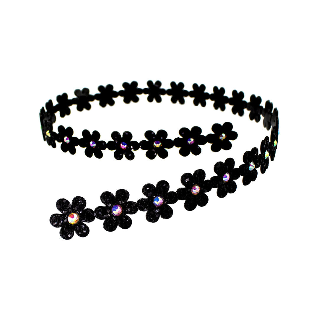 Cinta Flores Negras Strass Microlentejuelas BY DELUXE Chile