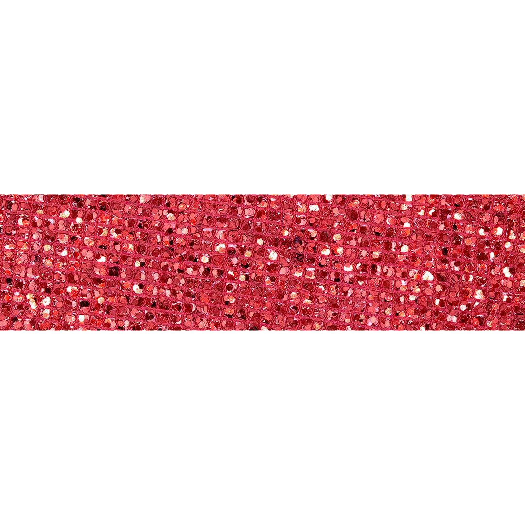 Decoración Cinta Roja Ancha Microlentejuelas