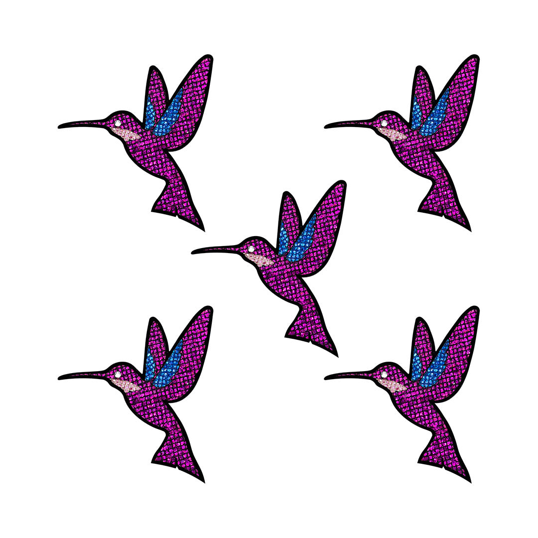 5 Unidades Parche Colibrí Púrpura Microlentejuelas BY DELUXE Chile