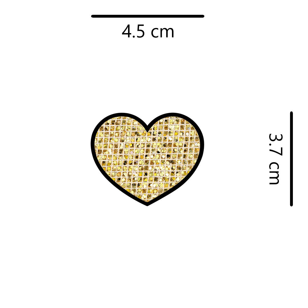 10 Unidades Parche Corazón Dorado Microlentejuelas BY DELUXE Chile