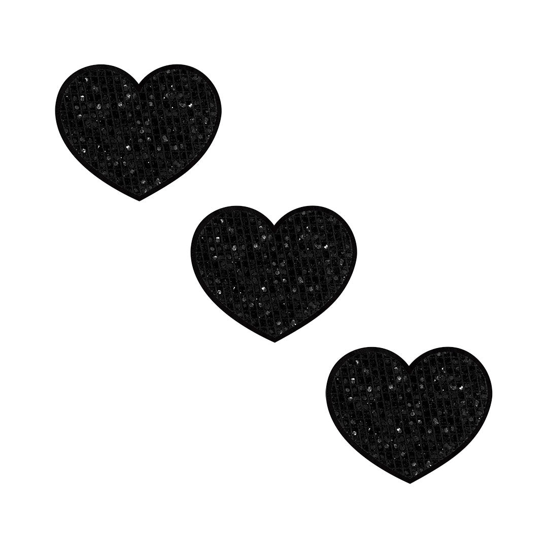 10 Unidades Parche Corazón Negro Microlentejuelas BY DELUXE Chile