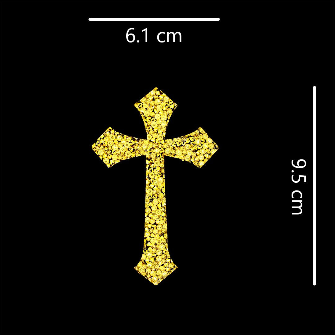 Decoración Cruz Dorada Mediana Cristales