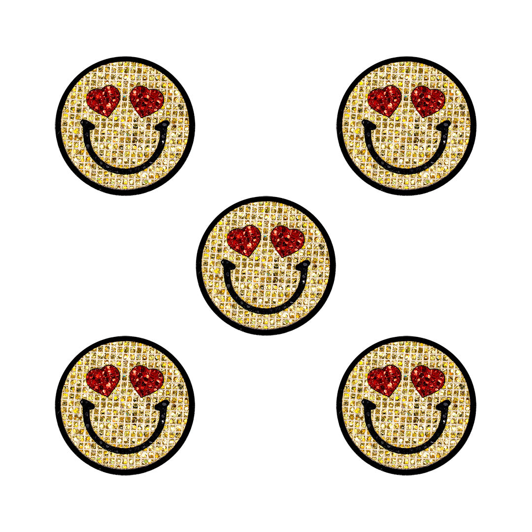 5 Unidades Parche Emoji Enamorado Microlentejuelas BY DELUXE Chile