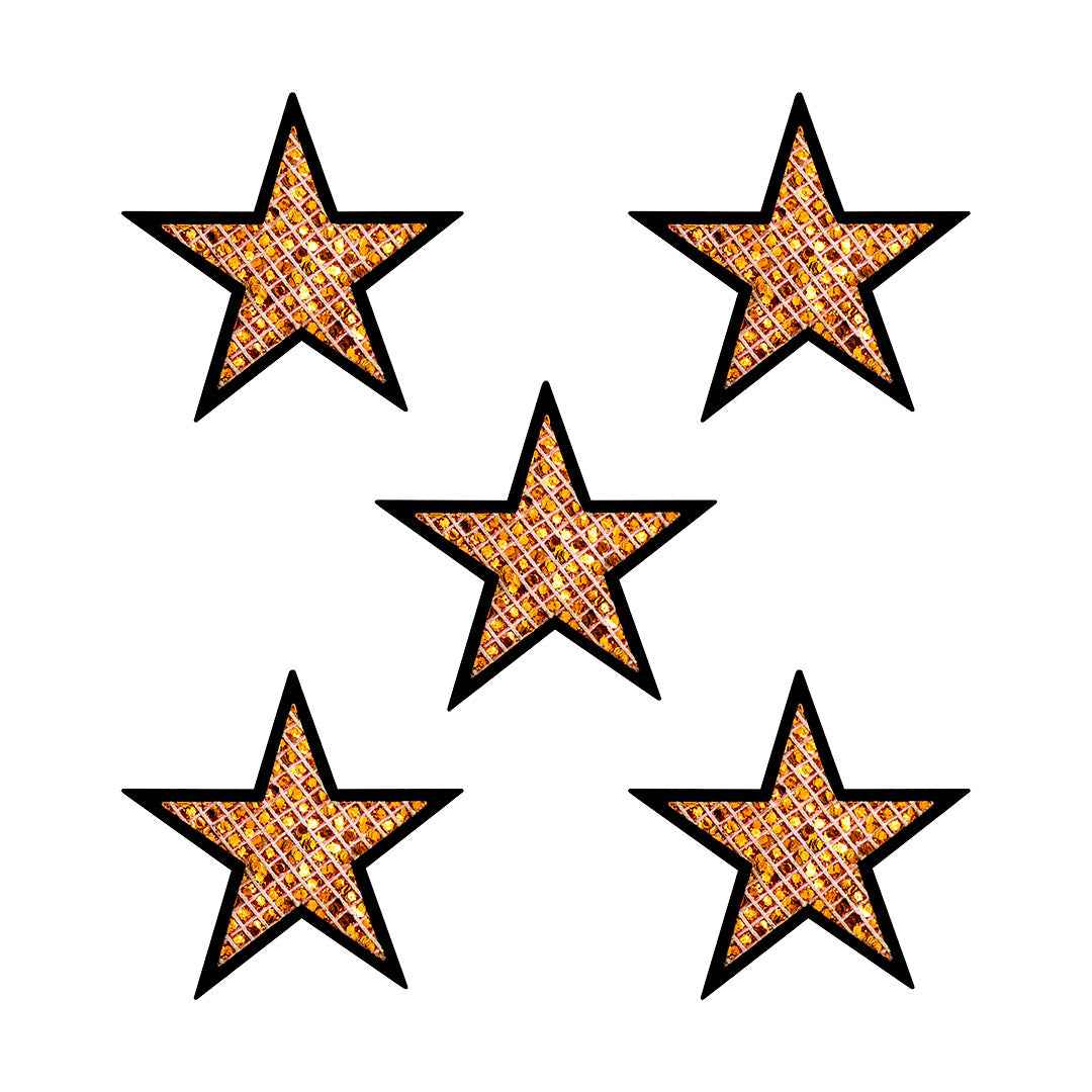 10 Unidades Parche Estrella Bronce Microlentejuelas BY DELUXE Chile