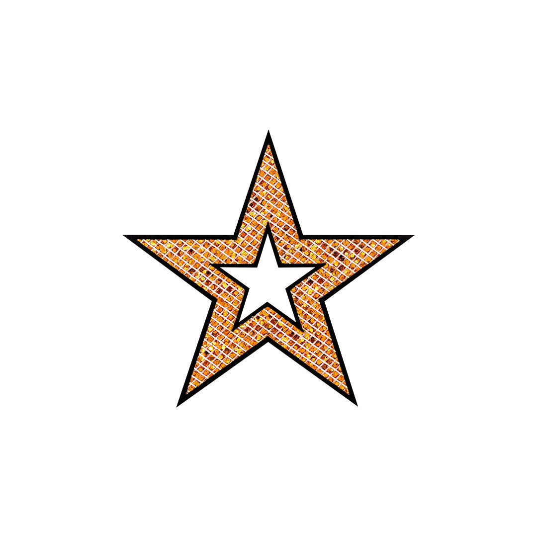 5 Unidades Parche Estrella Bronce Perforada Microlentejuelas BY DELUXE Chile