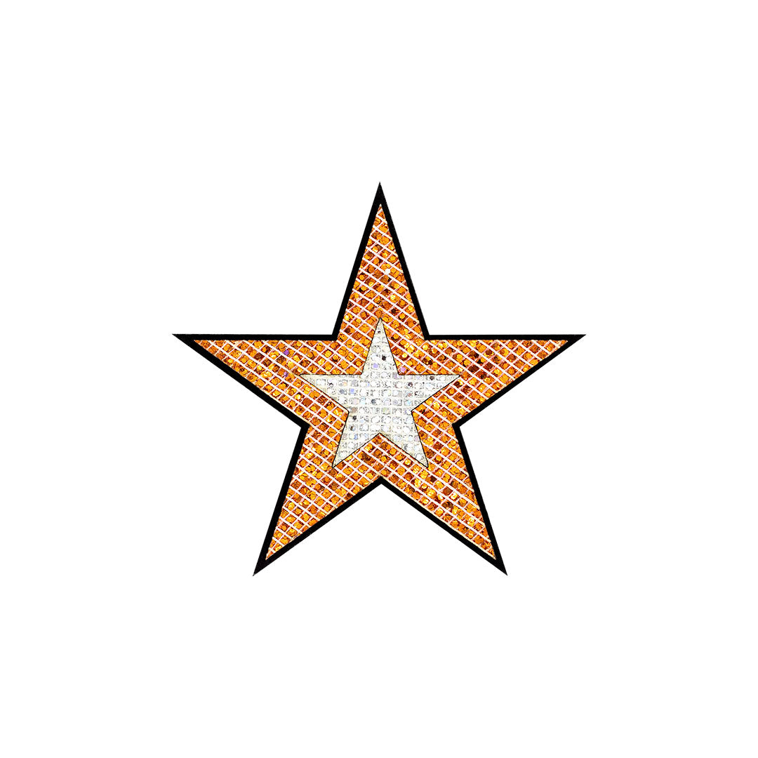 5 Unidades Parche Estrella Bronce Plateada Microlentejuelas BY DELUXE Chile