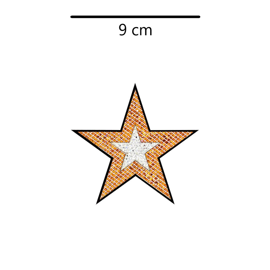 5 Unidades Parche Estrella Bronce Plateada Microlentejuelas BY DELUXE Chile