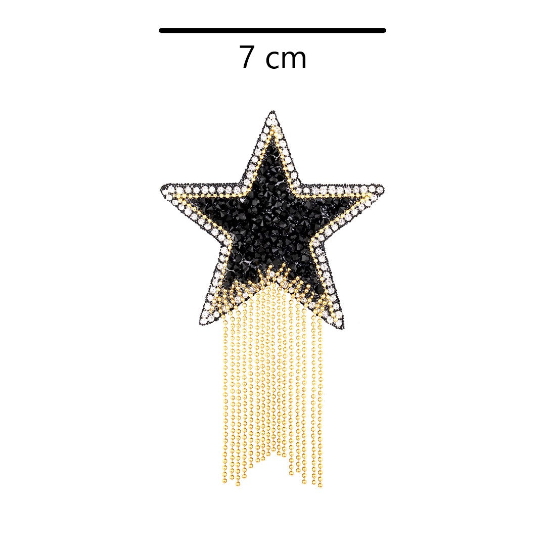 Decoración Estrella Pequeña Negra Brillantes Cadenas BY DELUXE Chile