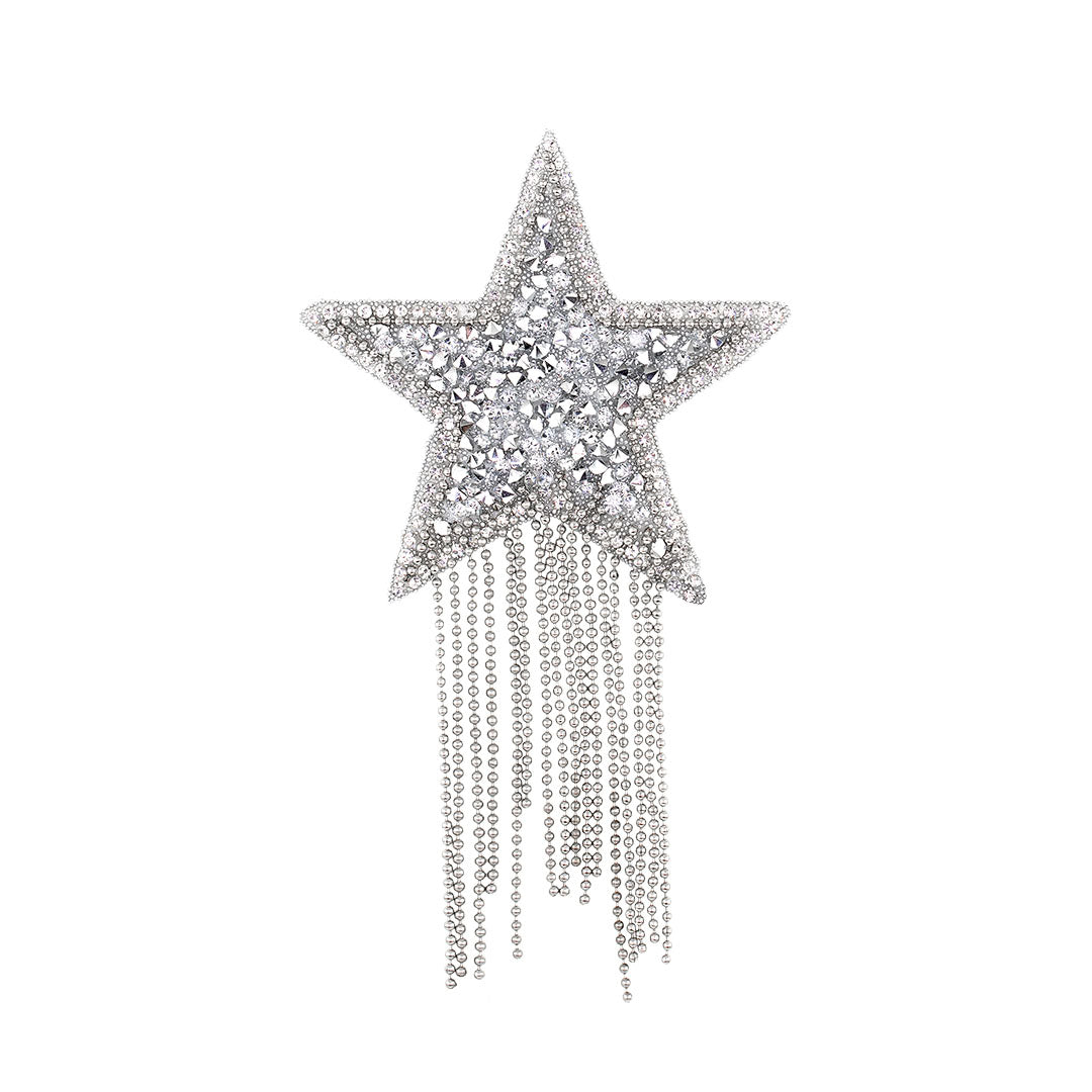 Decoración Estrella Pequeña Plateada Brillantes Cadenas BY DELUXE Chile