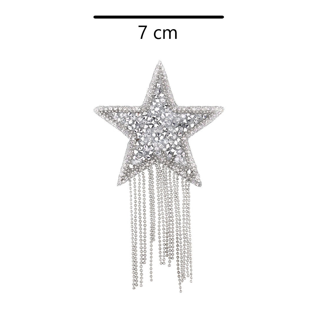 Decoración Estrella Pequeña Plateada Brillantes Cadenas BY DELUXE Chile
