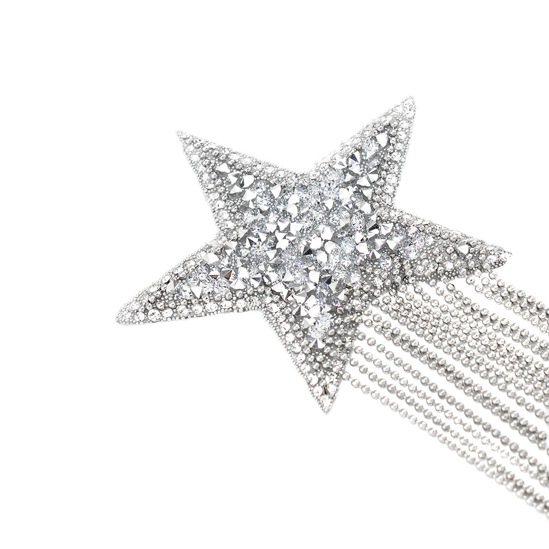 Decoración Estrella Pequeña Plateada Brillantes Cadenas BY DELUXE Chile