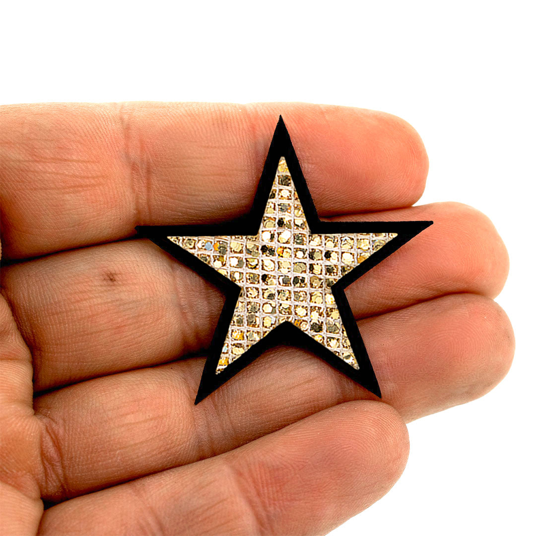 10 Unidades Parche Estrella Dorada Microlentejuelas BY DELUXE Chile