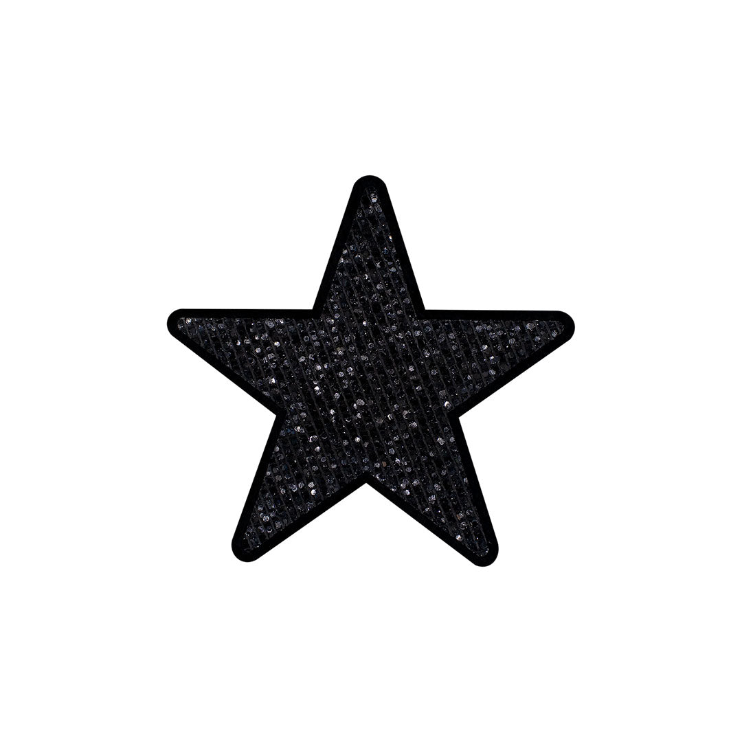 5 Unidades Parche Estrella Negra Pequeña Microlentejuelas BY DELUXE Chile