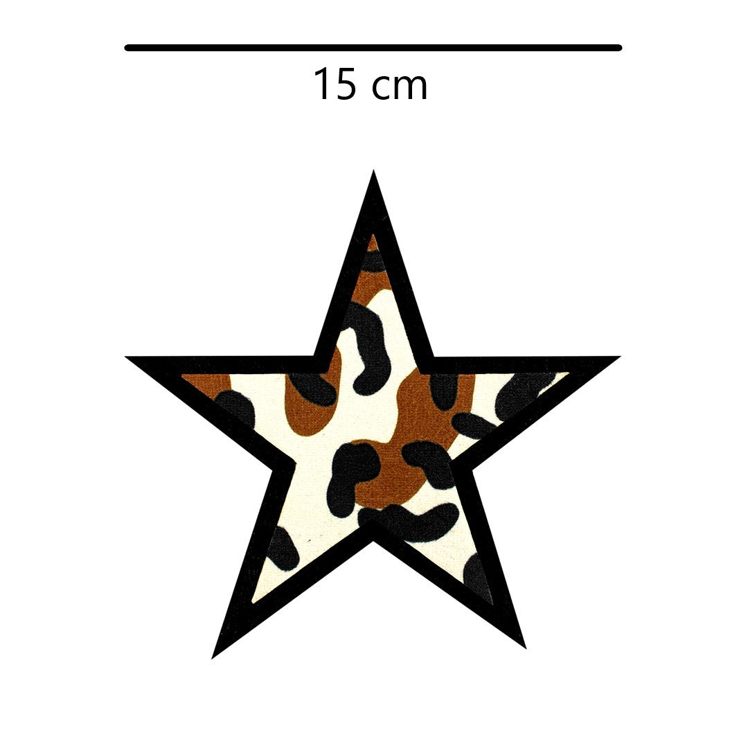 5 Unidades Parche Estrella Animal Print Felpa