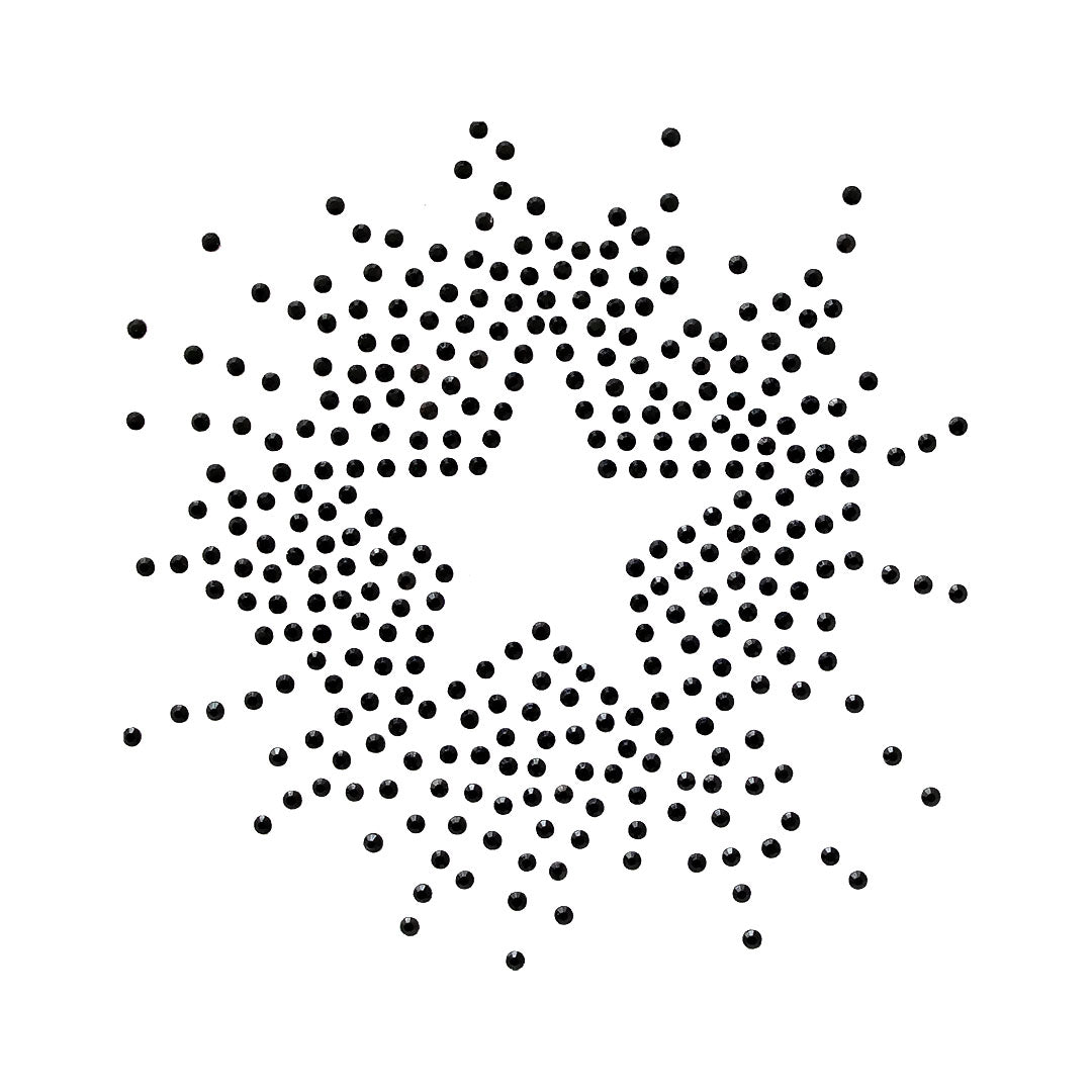 Plantilla 6 Unidades Aplique Estrella Negra Strass