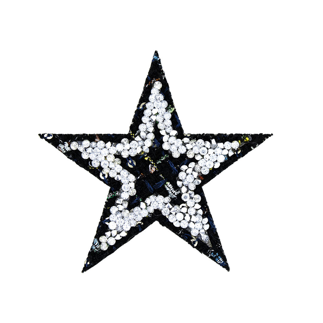 Parche Estrella Tweed Mediana Cristales