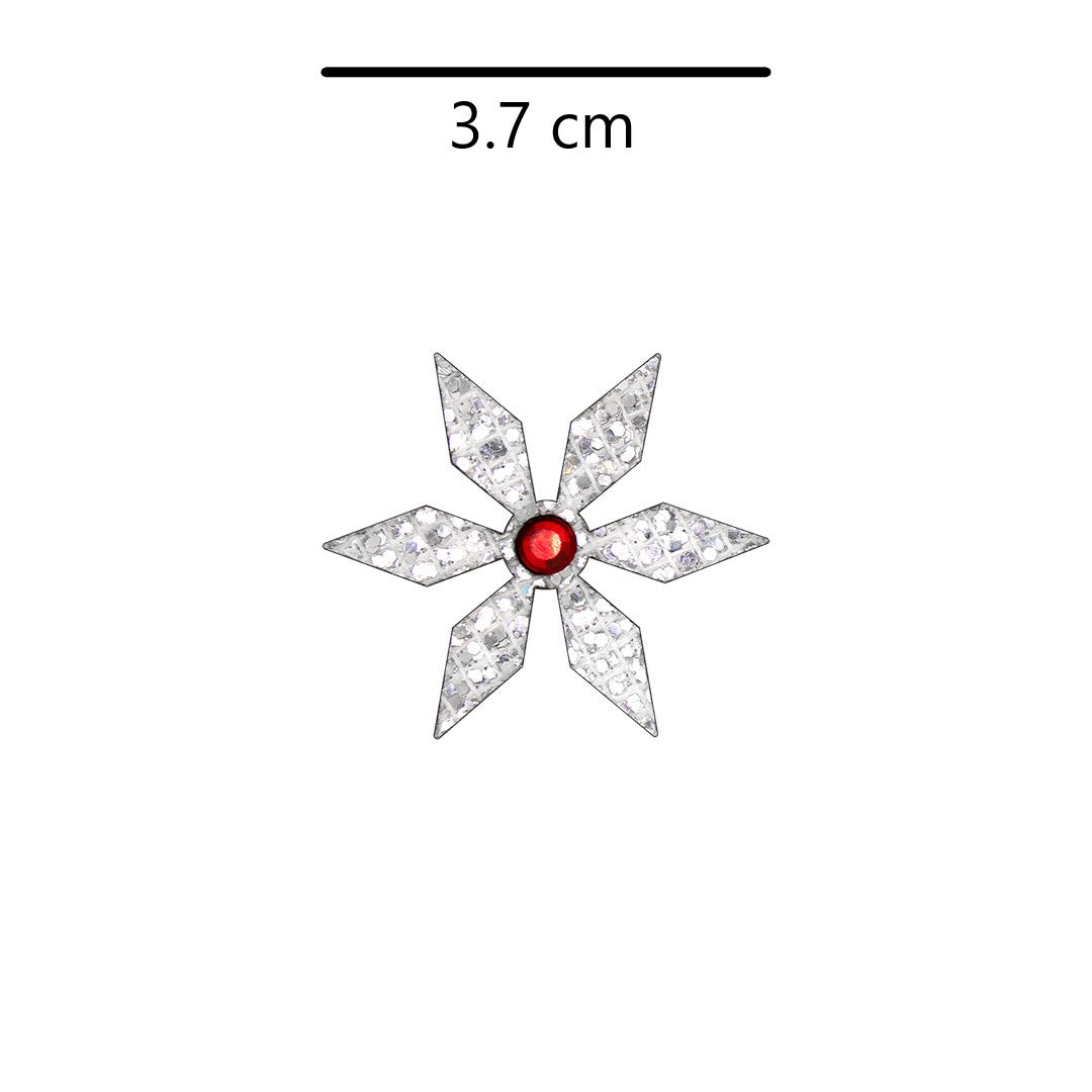 10 Unidades Decoración Flor Diamante Plateada Strass Rojo Microlentejuelas BY DELUXE Chile