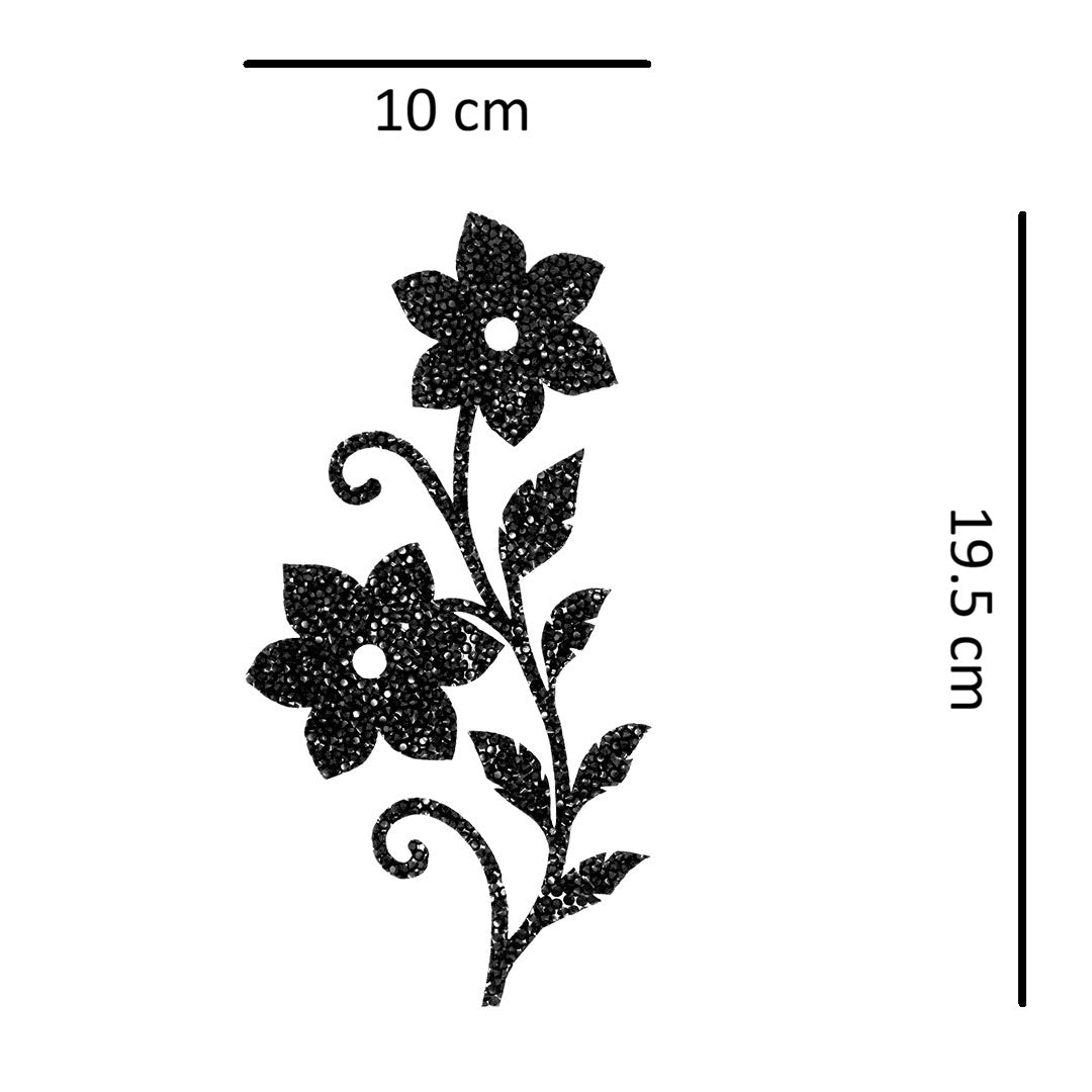 Decoración Flores Negras Cristales