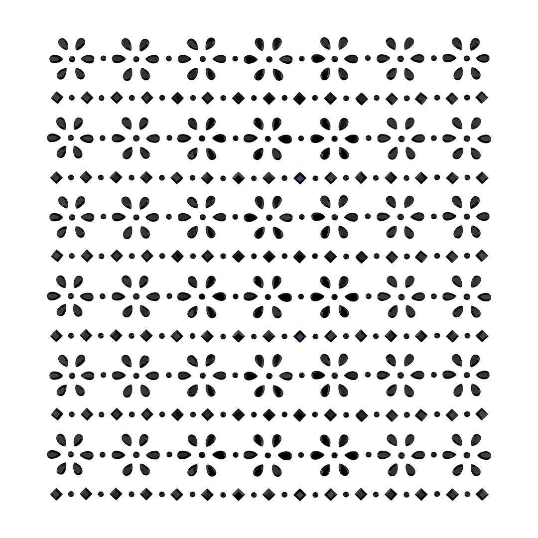 Aplique Flores Negras Strass BY DELUXE Chile