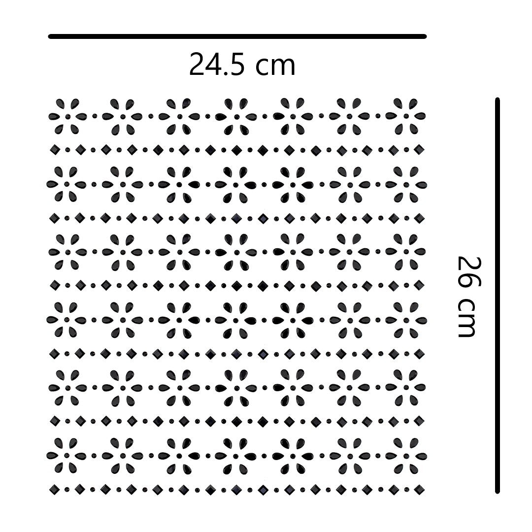 Aplique Flores Negras Strass BY DELUXE Chile