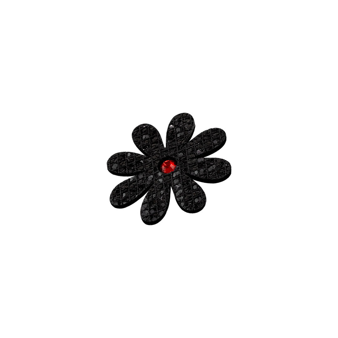 10 Unidades Decoración Flor Negra Strass Rojo Microlentejuelas BY DELUXE Chile