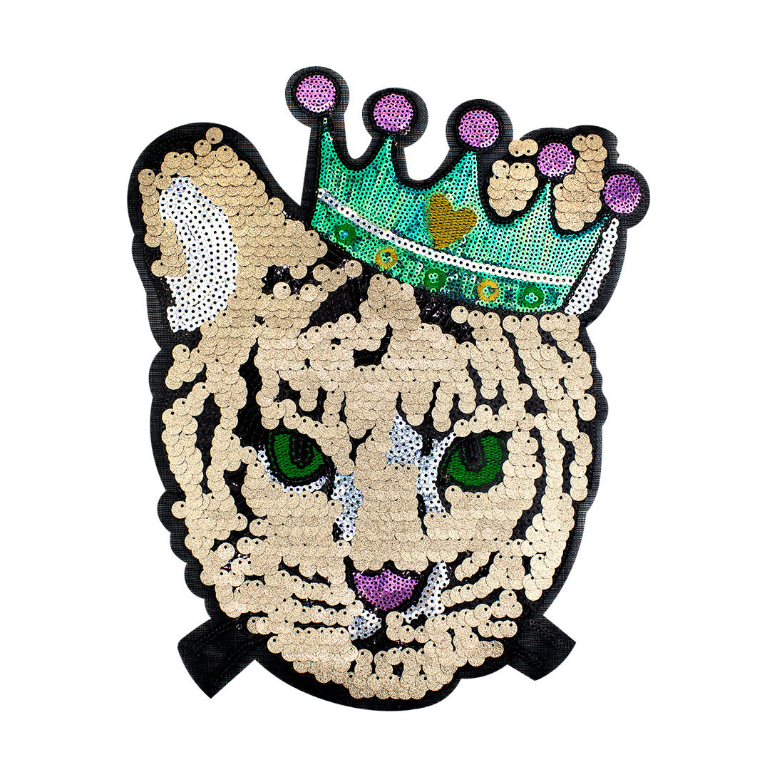 Parche Gata Corona Lentejuelas BY DELUXE Chile