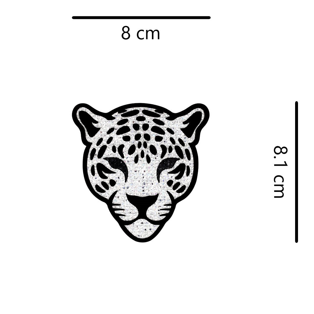 5 Unidades Parche Leopardo Plateado Pequeño Microlentejuelas BY DELUXE Chile