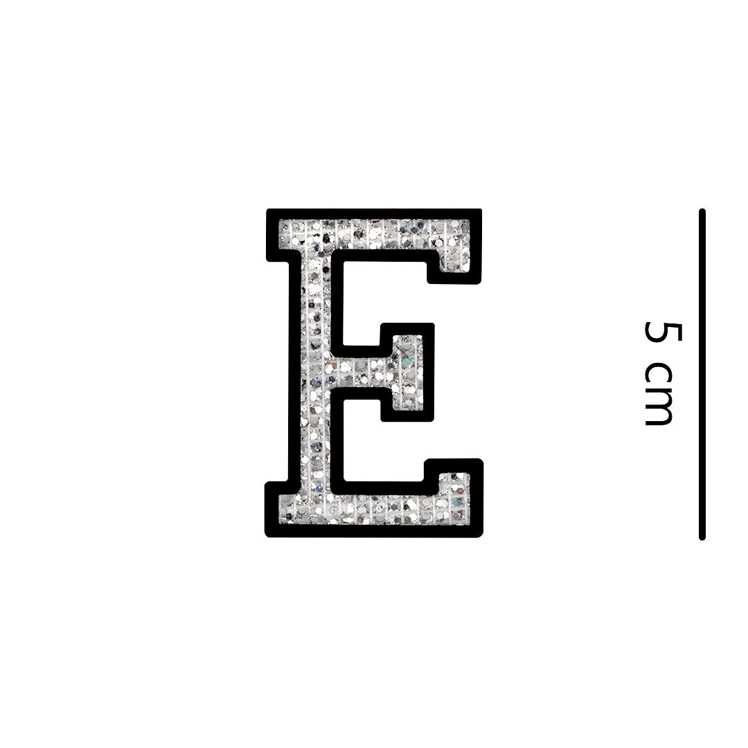 Parche Letra Abecedario Plateada Microlentejuelas BY DELUXE Chile