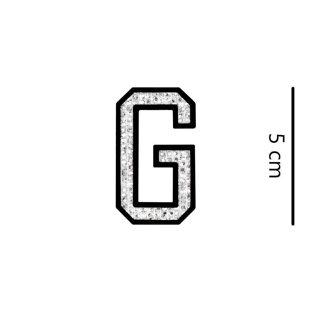 Parche Letra Abecedario Plateada Microlentejuelas BY DELUXE Chile