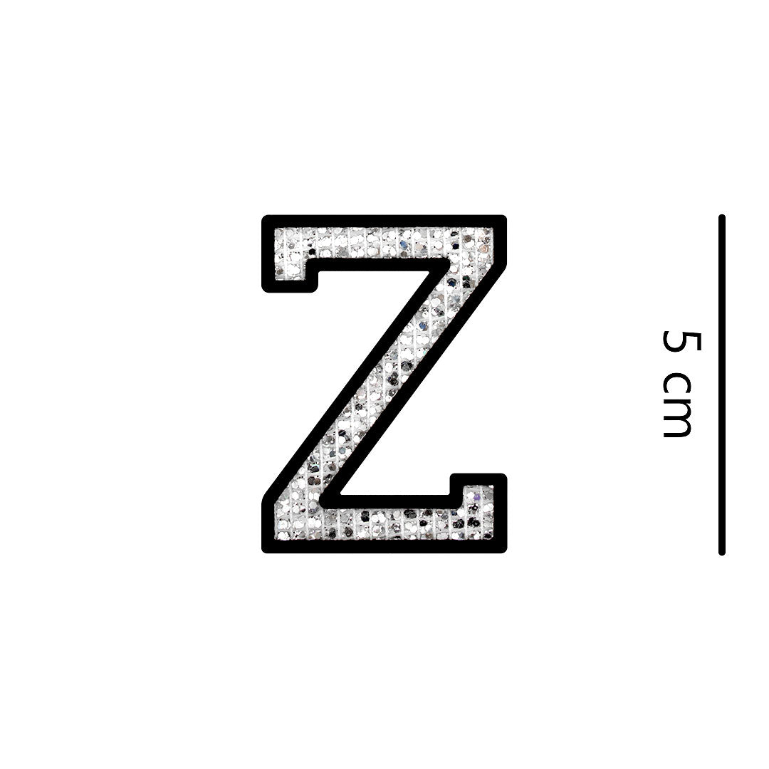 Parche Letra Abecedario Plateada Microlentejuelas BY DELUXE Chile