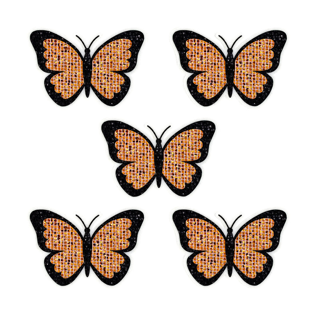 5 Unidades Parche Mariposa Bronce Pequeña Microlentejuelas BY DELUXE Chile