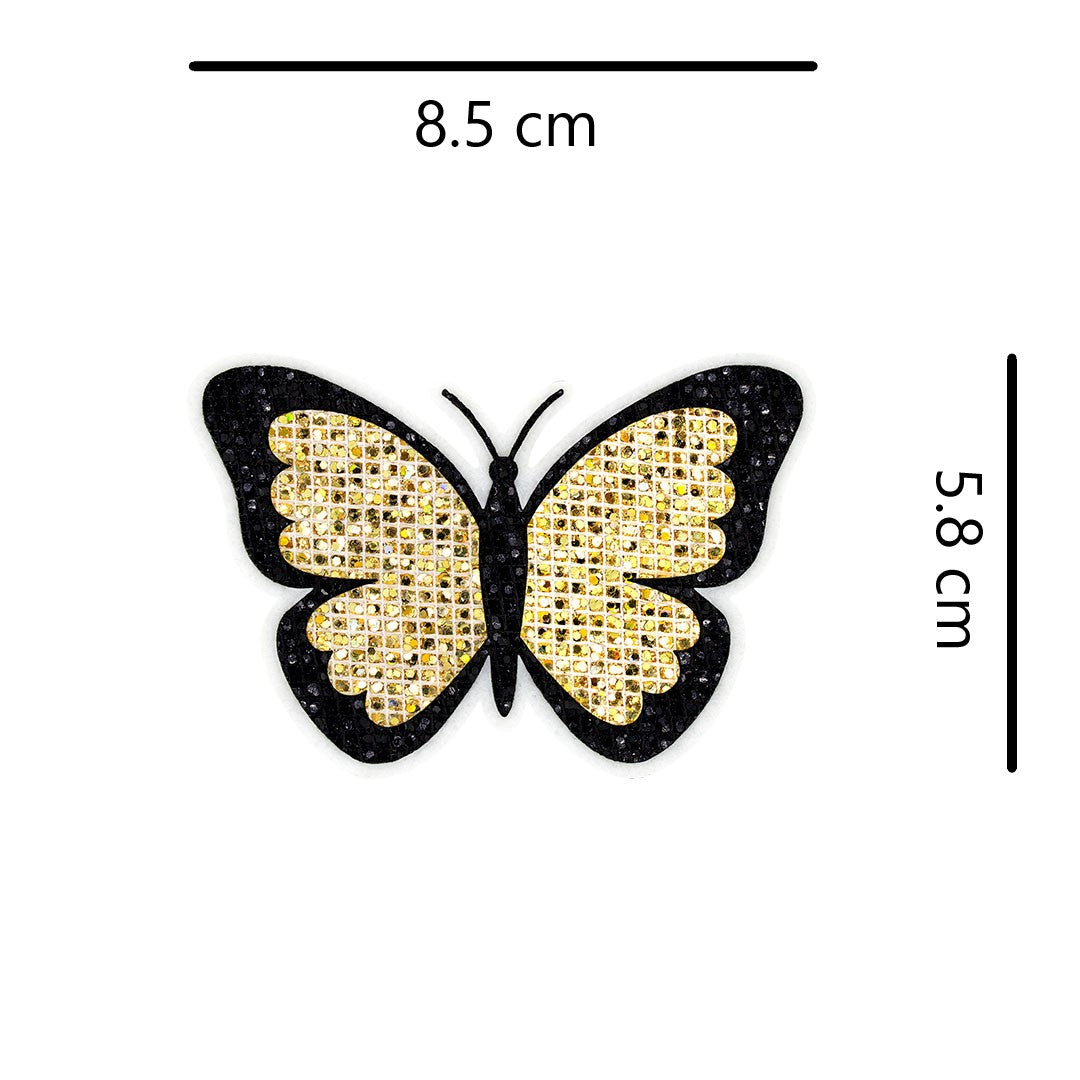 5 Unidades Parche Mariposa Dorada Pequeña Microlentejuelas BY DELUXE Chile