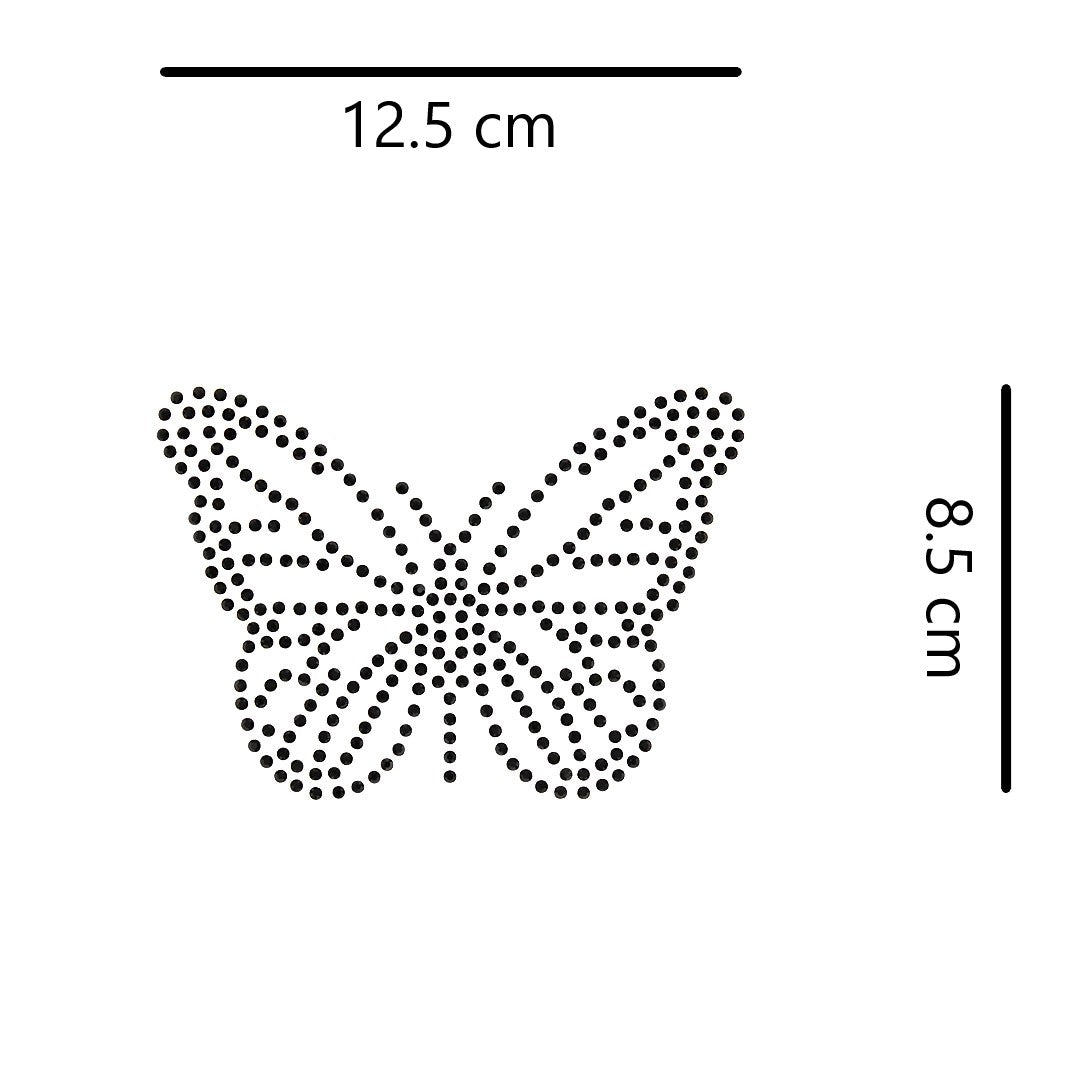 Plantilla 8 Unidades Aplique Mariposa Negra Pequeña Strass
