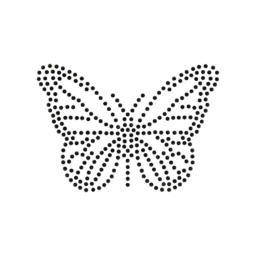 Plantilla 8 Unidades Aplique Mariposa Negra Pequeña Strass