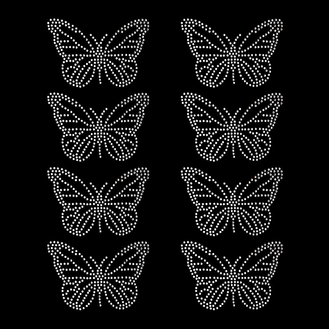 Plantilla 8 Unidades Aplique Mariposa Pequeña Strass