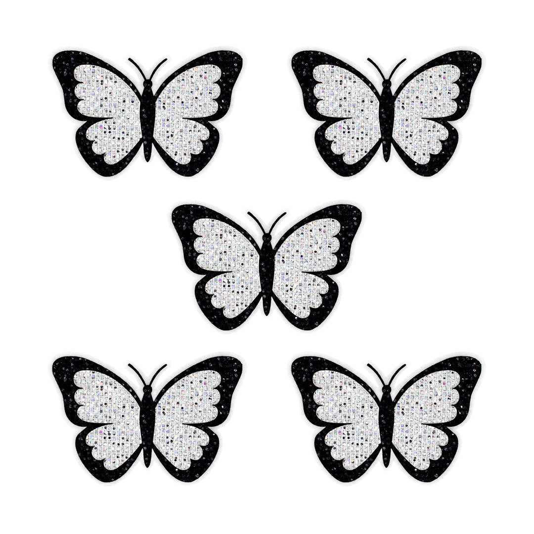 5 Unidades Parche Mariposa Plateada Pequeña Microlentejuelas BY DELUXE Chile